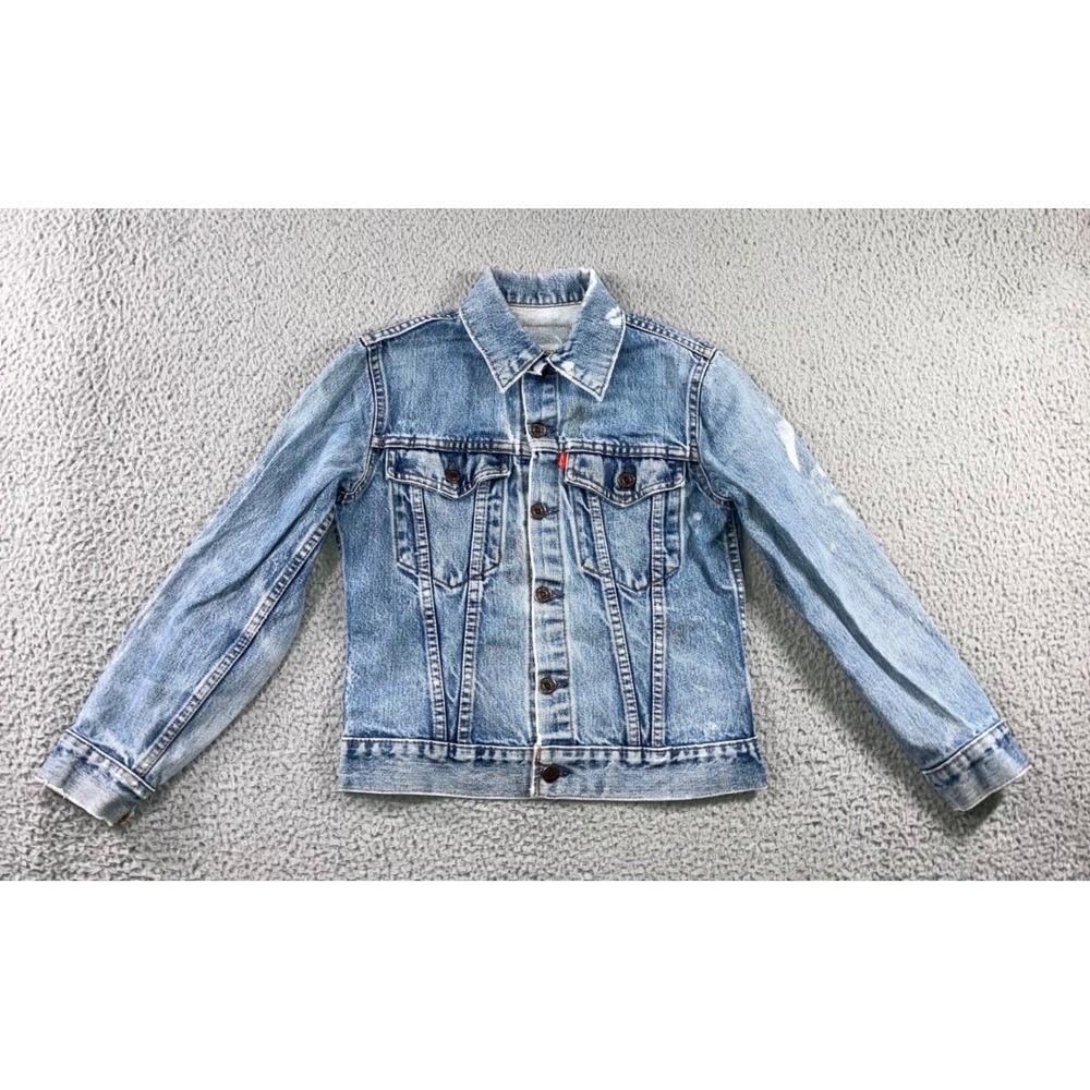 Vtg Levis Denim Jacket Women‎ S Bleach Wash Custom Trucker 60s 70s Type 3